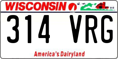 WI license plate 314VRG