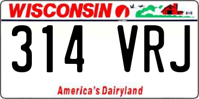 WI license plate 314VRJ