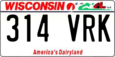 WI license plate 314VRK