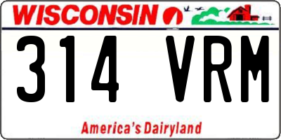WI license plate 314VRM