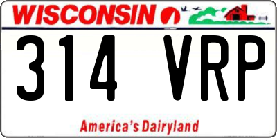 WI license plate 314VRP