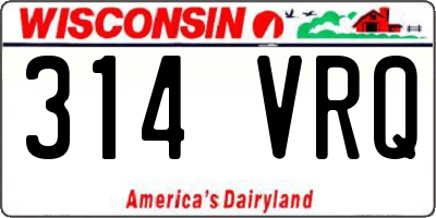 WI license plate 314VRQ