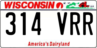 WI license plate 314VRR