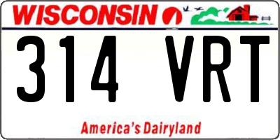 WI license plate 314VRT