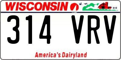 WI license plate 314VRV
