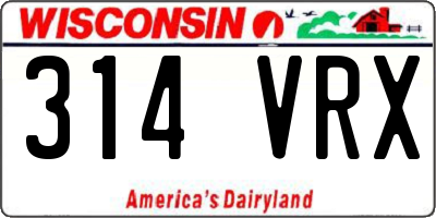 WI license plate 314VRX