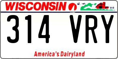 WI license plate 314VRY