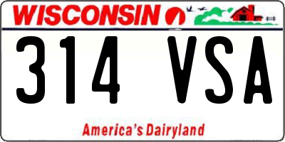 WI license plate 314VSA