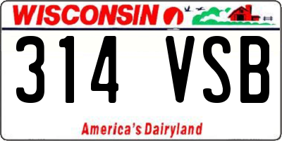 WI license plate 314VSB