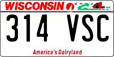 WI license plate 314VSC