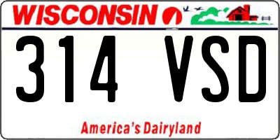 WI license plate 314VSD