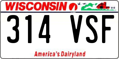WI license plate 314VSF