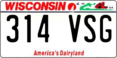 WI license plate 314VSG