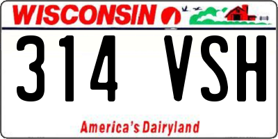 WI license plate 314VSH