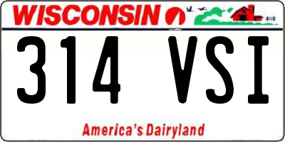 WI license plate 314VSI