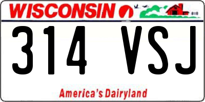 WI license plate 314VSJ