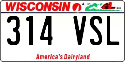 WI license plate 314VSL