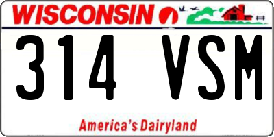 WI license plate 314VSM