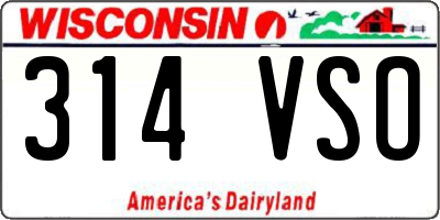 WI license plate 314VSO