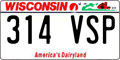 WI license plate 314VSP