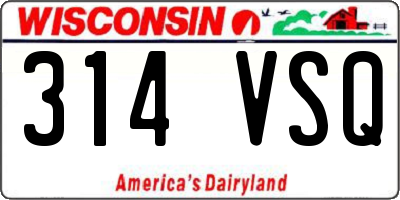 WI license plate 314VSQ