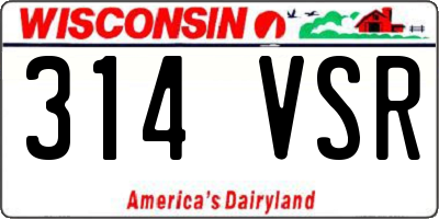 WI license plate 314VSR