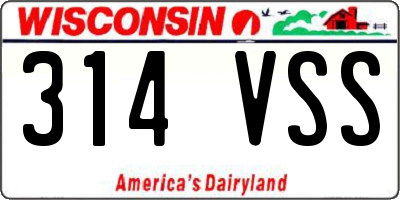 WI license plate 314VSS