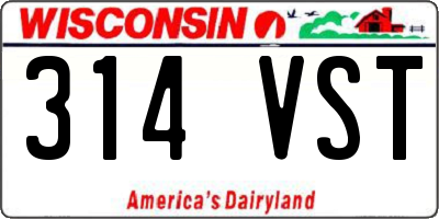 WI license plate 314VST