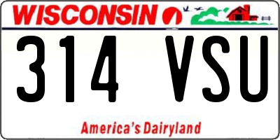 WI license plate 314VSU