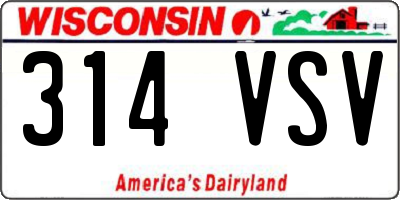 WI license plate 314VSV