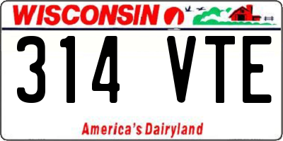 WI license plate 314VTE