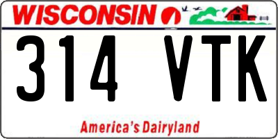 WI license plate 314VTK