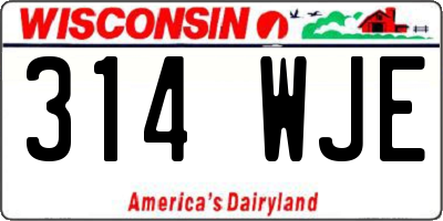 WI license plate 314WJE