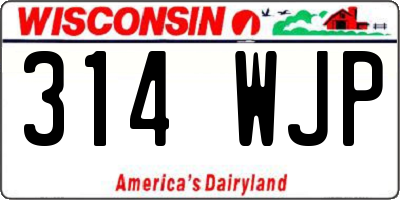 WI license plate 314WJP