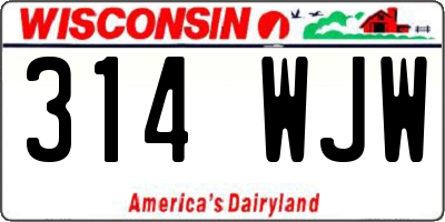 WI license plate 314WJW