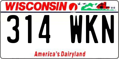 WI license plate 314WKN