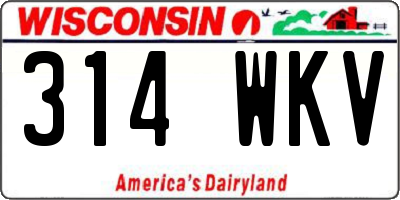 WI license plate 314WKV