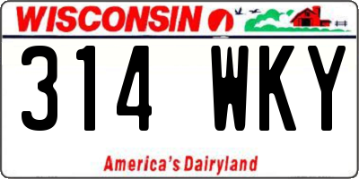 WI license plate 314WKY