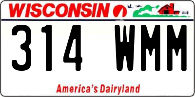 WI license plate 314WMM