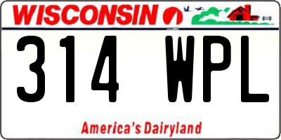 WI license plate 314WPL