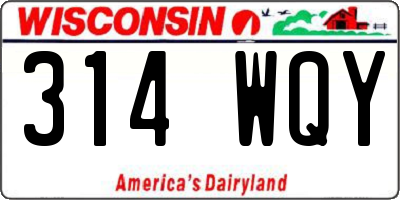 WI license plate 314WQY
