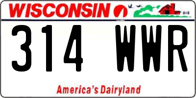 WI license plate 314WWR