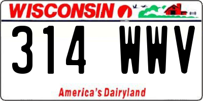WI license plate 314WWV