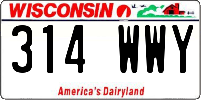 WI license plate 314WWY