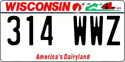 WI license plate 314WWZ
