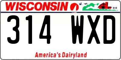 WI license plate 314WXD