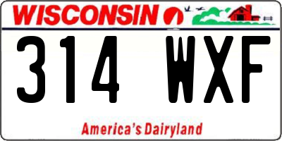 WI license plate 314WXF
