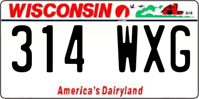 WI license plate 314WXG