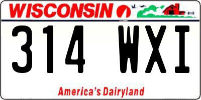 WI license plate 314WXI