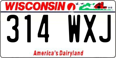 WI license plate 314WXJ
